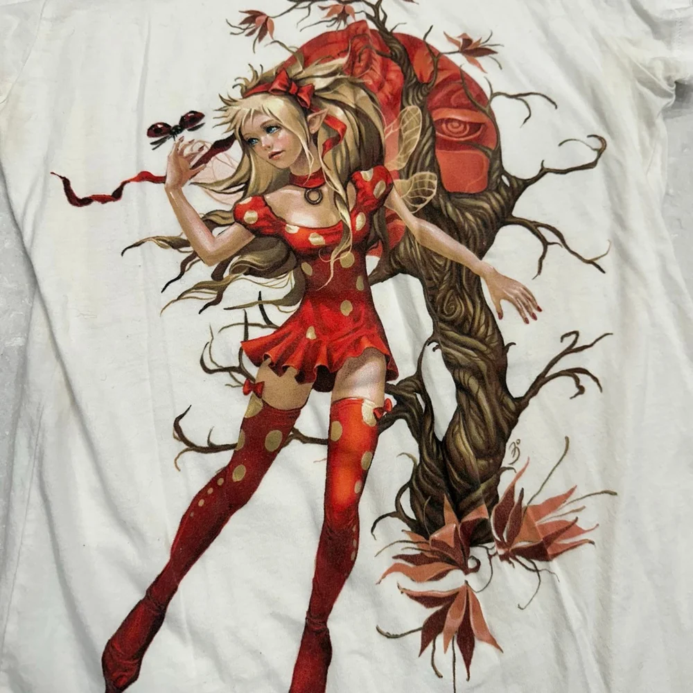 Y2K Trick Fairy fantasy core baby tee Red Fairy - Picture 5 of 5
